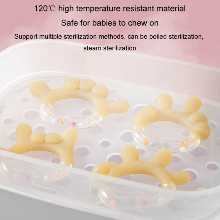 Rattle Baby Teether Soothing Pacifier Teething Stick Newborn Anti-Eating Hand Silicone Toy, Style: OK Gesture+Box