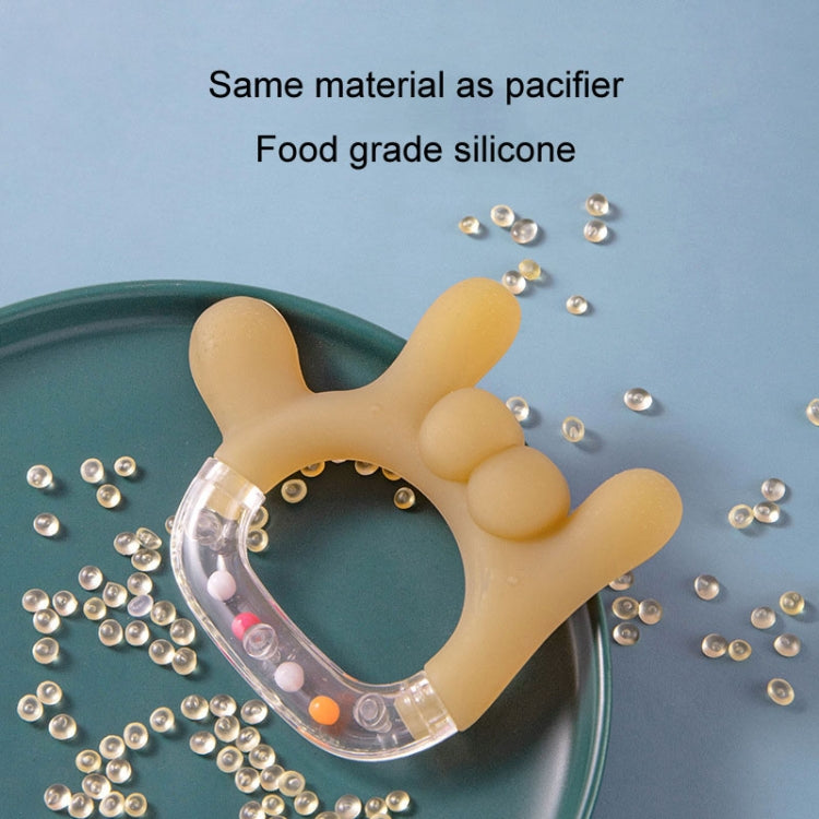 Rattle Baby Teether Soothing Pacifier Teething Stick Newborn Anti-Eating Hand Silicone Toy, Style: Yeah Gesture