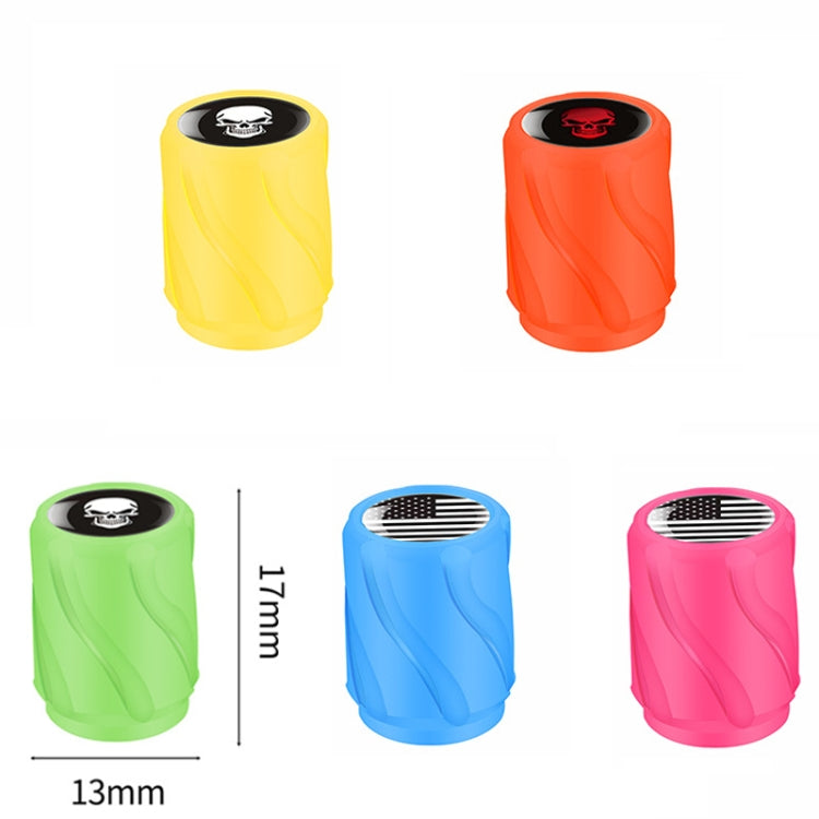4pcs /Set Luminous Car Motorcycle Tire Modified Valve Cap, Color: Orange Red Black Flag