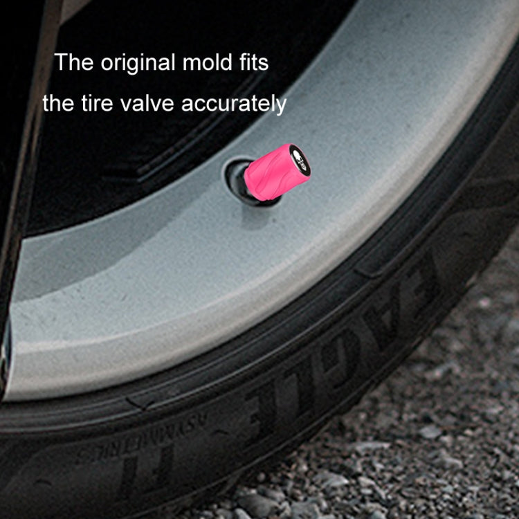 4pcs /Set Luminous Car Motorcycle Tire Modified Valve Cap, Color: Yellow White Skull