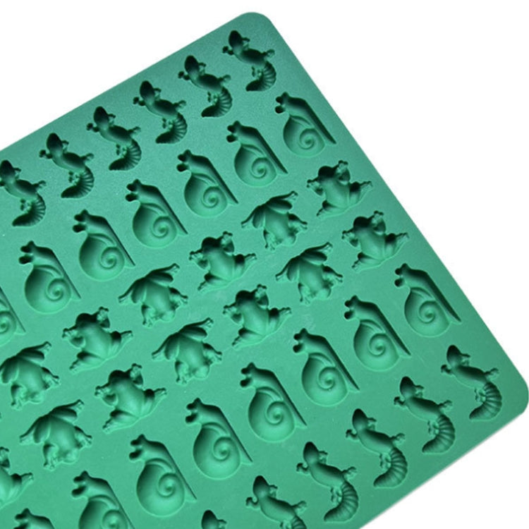 70-Cavity Mini Frog Snail Gecko Silicone Molds For Making Pet Treats, Fondant, Cake, Chocolate, Candy, and Cookies - Green