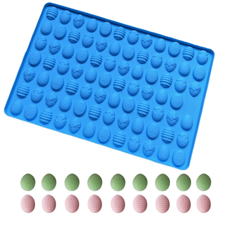 83-Cavity Mini Easter Egg Silicone Molds For Making Pet Treats, Fondant, Cake, Chocolate, Candy, And Cookies - Blue
