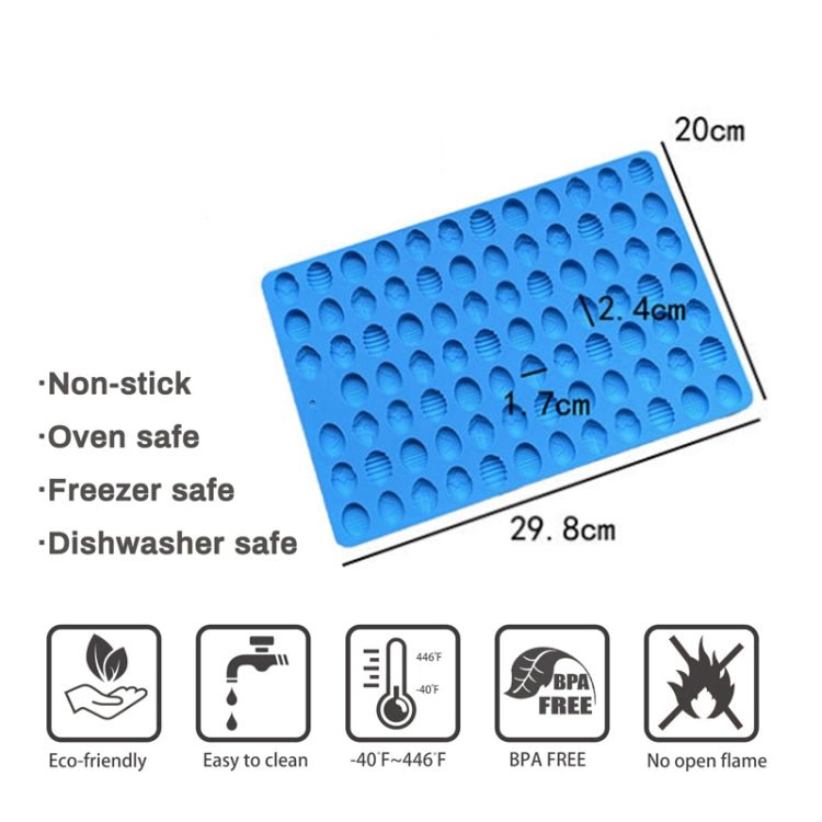 83-Cavity Mini Easter Egg Silicone Molds For Making Pet Treats, Fondant, Cake, Chocolate, Candy, And Cookies - Blue