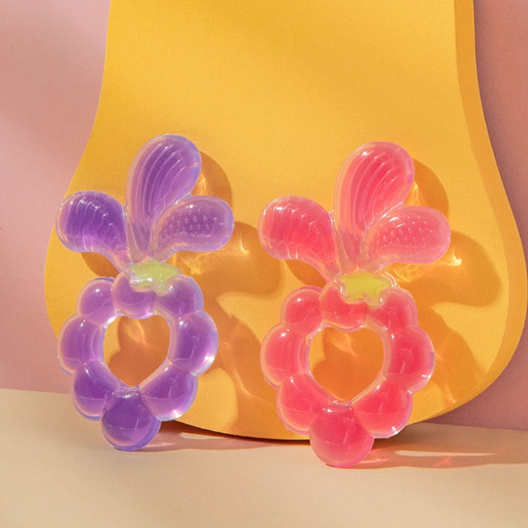 Baby Food-Grade Silicone Grape Teether Toddler Teething Sticks Fruit Silicone Nibbles, Color: Purple