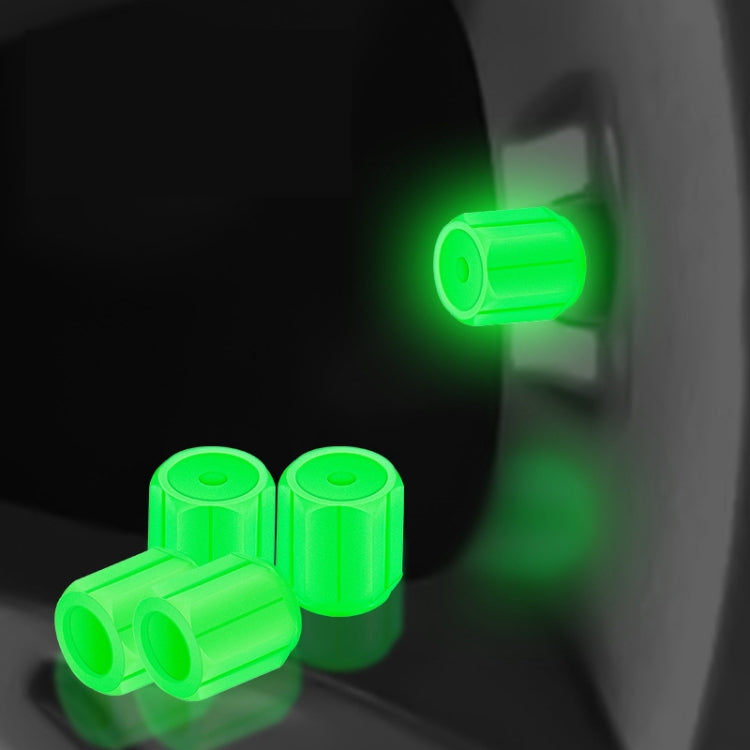 5packs Luminous Car Motorcycle Tire Valves, Color: Green - 4pcs /Set