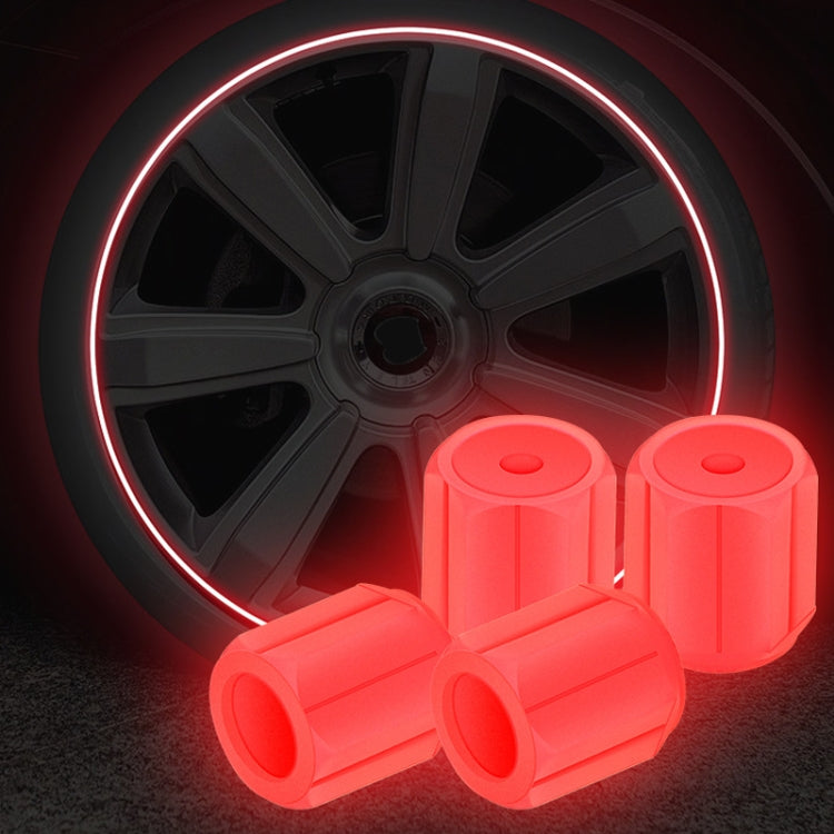 5packs Luminous Car Motorcycle Tire Valves, Color: Blue - 4pcs /Set