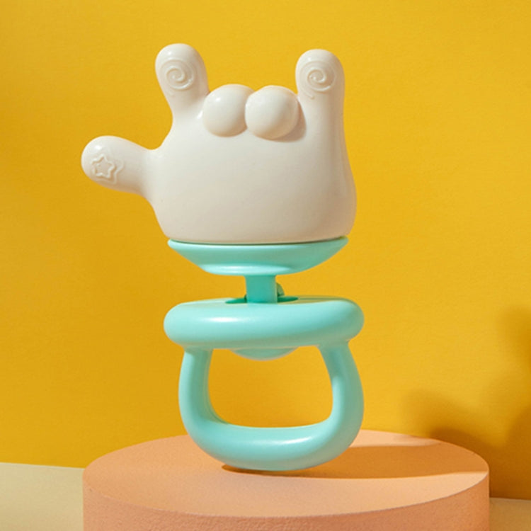 Baby Rattle Teether Soothing Teething Stick Anti-Eating Silicone Toy, Color: 666 Gesture Cyan