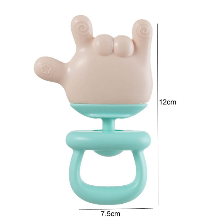 Baby Rattle Teether Soothing Teething Stick Anti-Eating Silicone Toy, Color: Yeah Gesture Pink