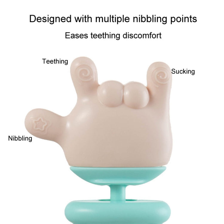 Baby Rattle Teether Soothing Teething Stick Anti-Eating Silicone Toy, Color: 666 Gesture Pink