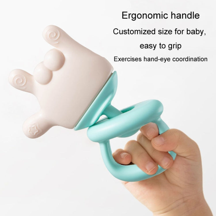 Baby Rattle Teether Soothing Teething Stick Anti-Eating Silicone Toy, Color: 666 Gesture Cyan