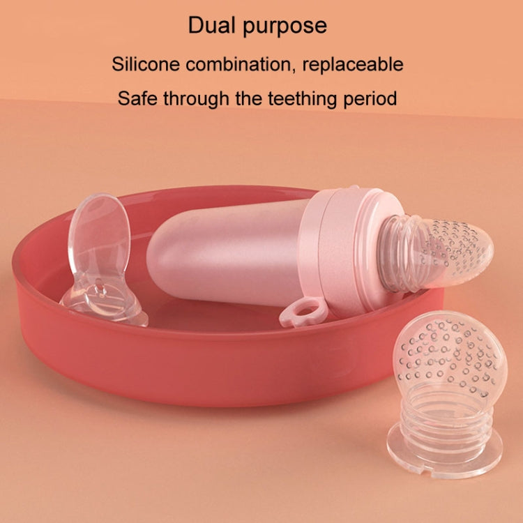 Portable Dual-purpose Baby Food Feeding Spoon Fruit Vegetable Silicone Feeding Pacifier Bottle