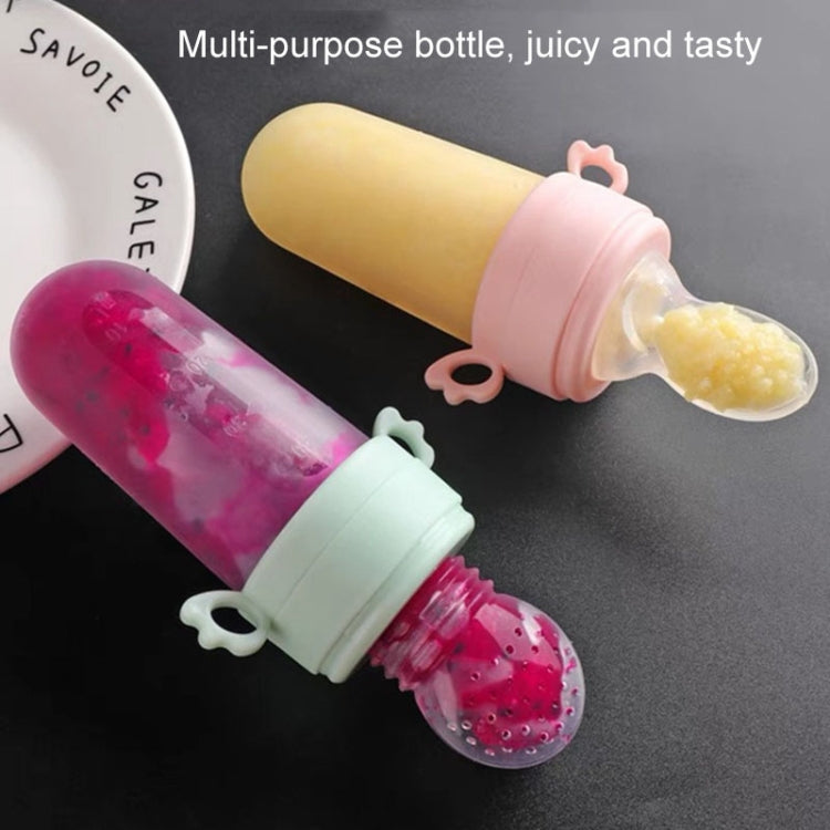 Portable Dual-purpose Baby Food Feeding Spoon Fruit Vegetable Silicone Feeding Pacifier Bottle