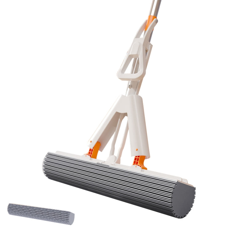Household Water Absorbent Telescopic Pole Mop Lazy Hands-Free Folding Mop, Style: 28cm+1 Cotton Head Random Color Delivery
