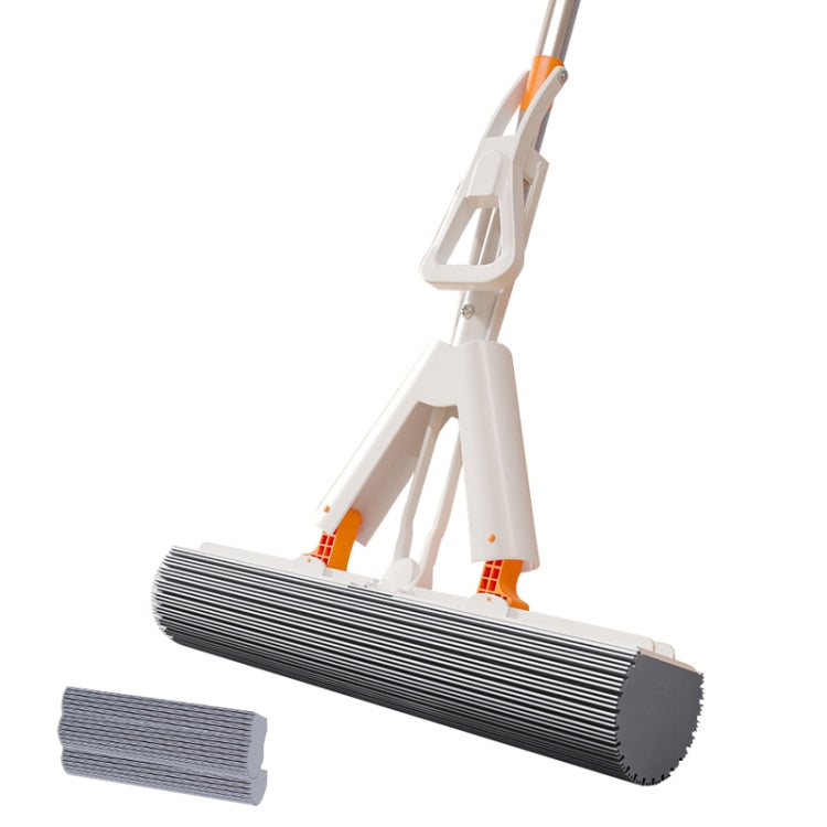 Household Water Absorbent Telescopic Pole Mop Lazy Hands-Free Folding Mop, Style: 28cm+3 Cotton Heads Random Color Delivery