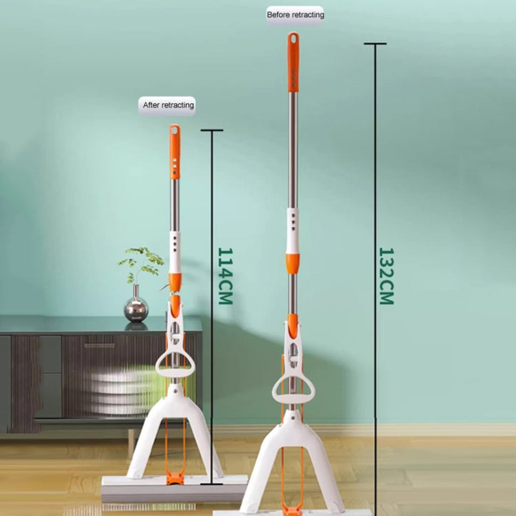 Household Water Absorbent Telescopic Pole Mop Lazy Hands-Free Folding Mop, Style: 35cm+1 Cotton Head Random Color Delivery
