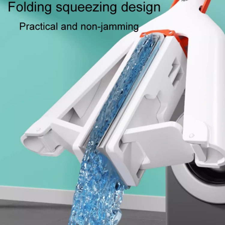Household Water Absorbent Telescopic Pole Mop Lazy Hands-Free Folding Mop, Style: 28cm+2 Cotton Heads Random Color Delivery