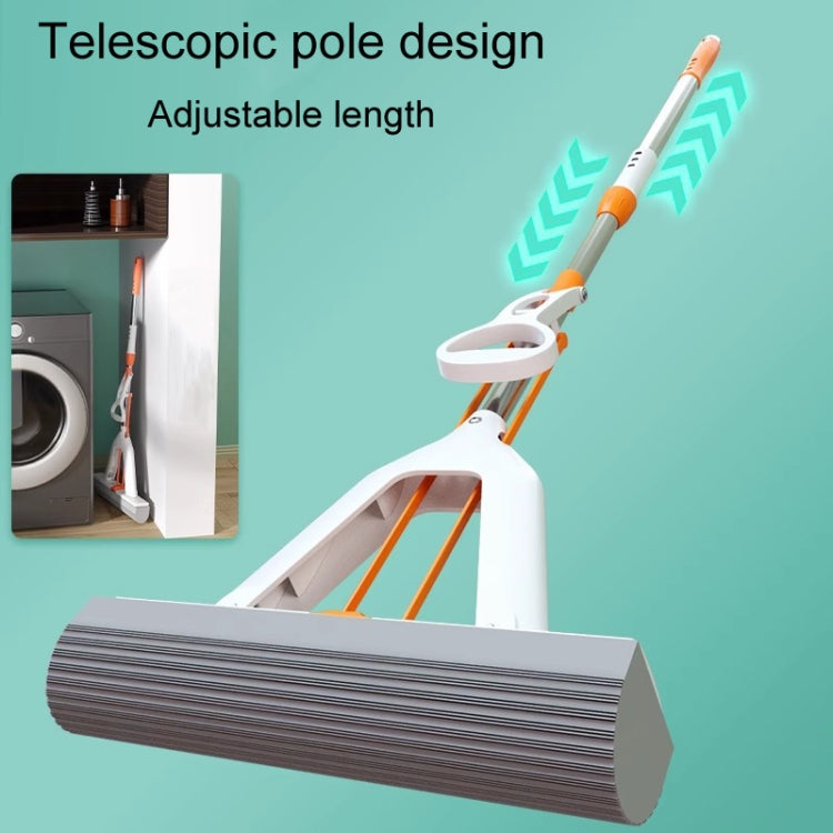 Household Water Absorbent Telescopic Pole Mop Lazy Hands-Free Folding Mop, Style: 35cm+2 Cotton Heads Random Color Delivery