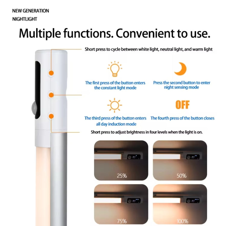Rechargeable Under Cabinet LED Motion Sensor Night Light with Digital Display 2000mAH