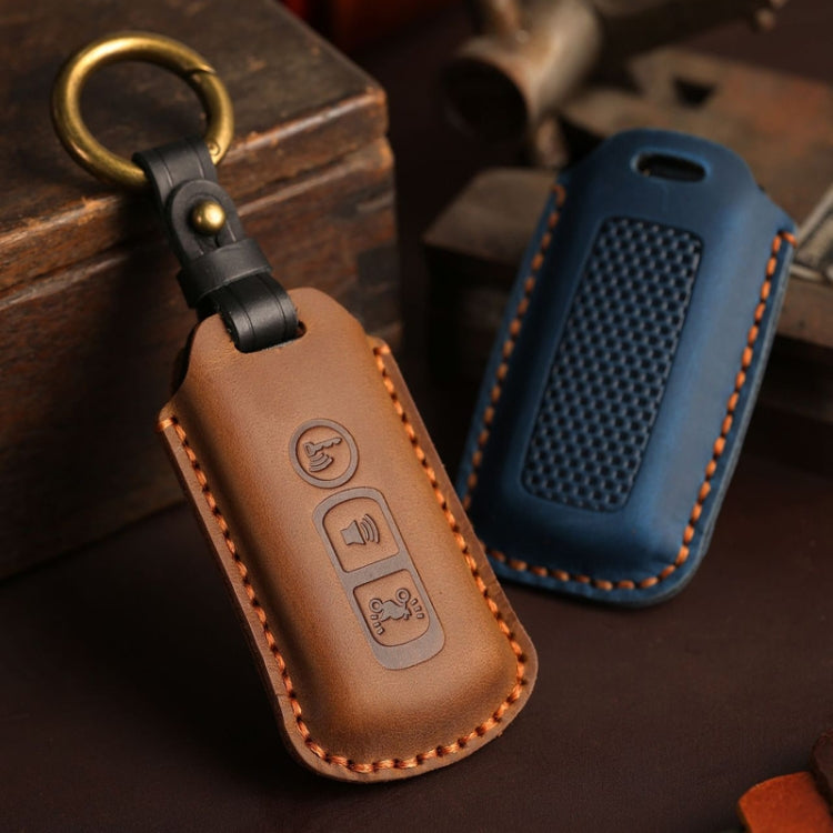 For Honda NS125LA/Lead125/PCX160/Forza 350 Hallmo Motorcycle Key Case, Color: 2 Keys Brown