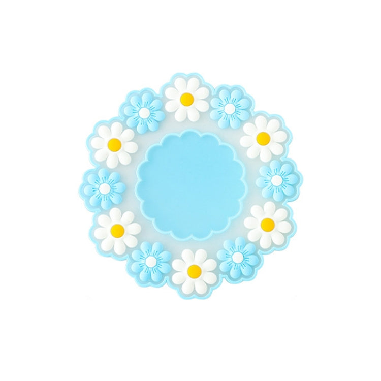 Household High Temperature Resistant Daisy Coasters Kitchen Tabletop Insulation Mat, Style: Blue Small