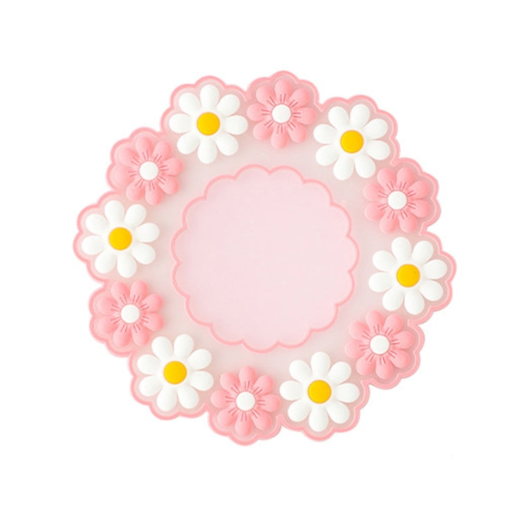 Household High Temperature Resistant Daisy Coasters Kitchen Tabletop Insulation Mat, Style: Pink Medium