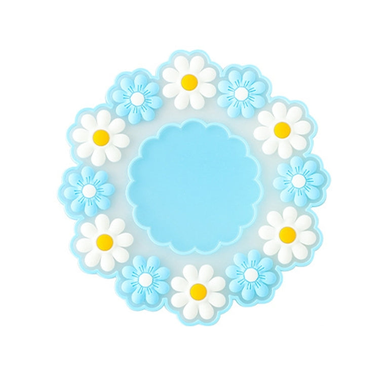 Household High Temperature Resistant Daisy Coasters Kitchen Tabletop Insulation Mat, Style: Blue Medium