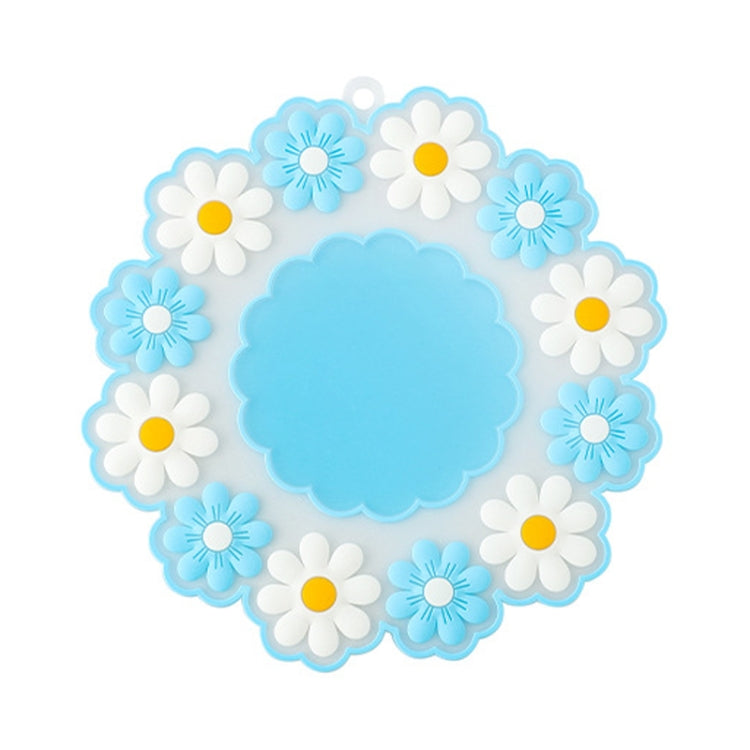 Household High Temperature Resistant Daisy Coasters Kitchen Tabletop Insulation Mat, Style: Blue Large