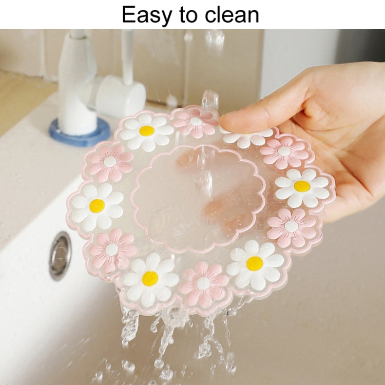 Household High Temperature Resistant Daisy Coasters Kitchen Tabletop Insulation Mat, Style: Blue Medium