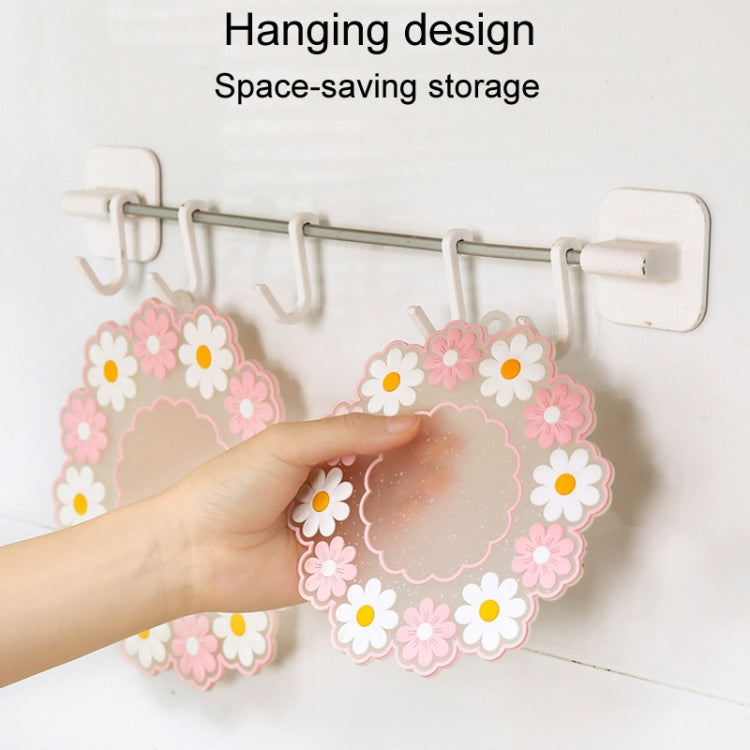 Household High Temperature Resistant Daisy Coasters Kitchen Tabletop Insulation Mat, Style: Pink Small