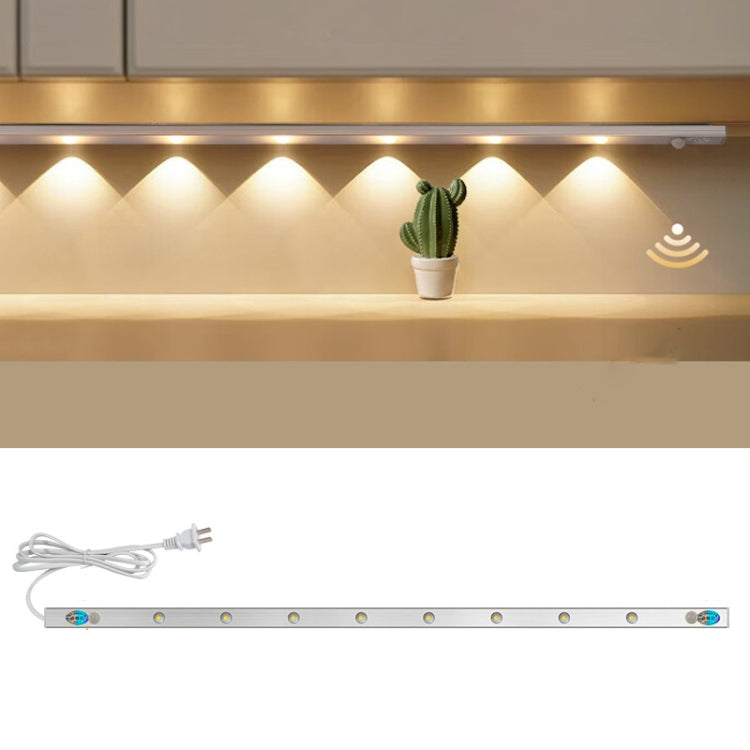 220V CN Plug Motion Sensor Wardrobe Cabinet Lamp LED Light Bar, Spec: Warm White 60cm