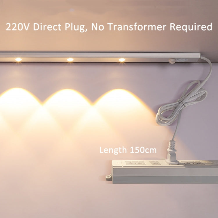 220V CN Plug Motion Sensor Wardrobe Cabinet Lamp LED Light Bar, Spec: White 30cm
