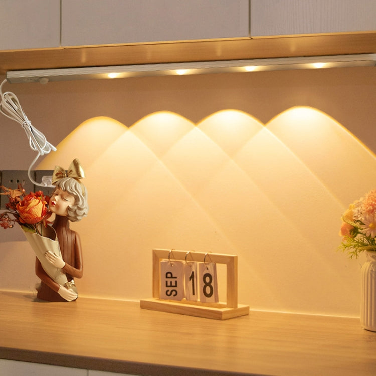 220V CN Plug Motion Sensor Wardrobe Cabinet Lamp LED Light Bar, Spec: Warm White 60cm