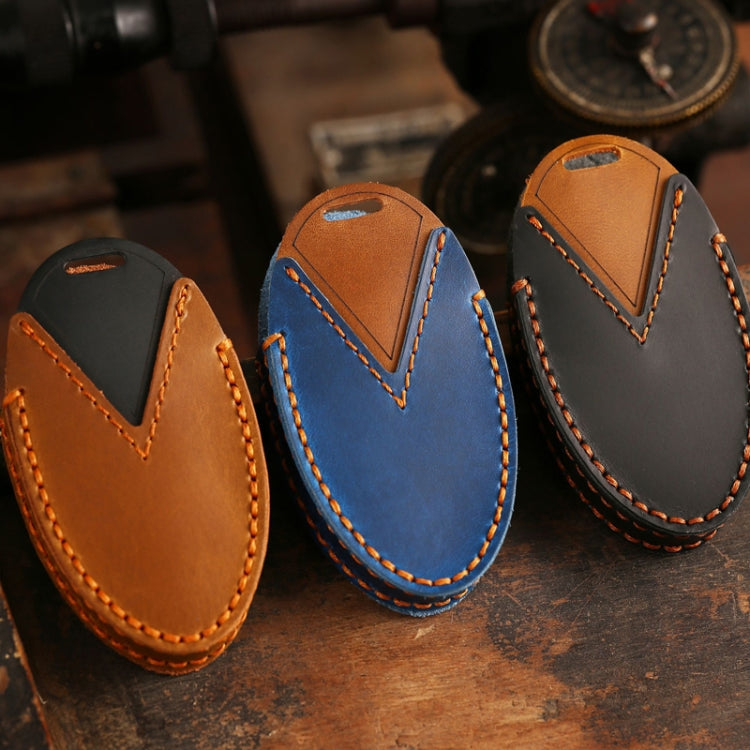 For Korean Hyundai Hallmo Car Handmade Key Bag, Color: 7 Keys Brown
