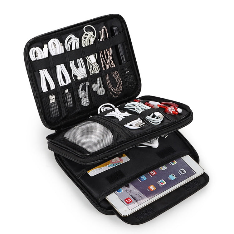 SM08 Large Capacity Waterproof Portable Double-layer Digital Storage Bag, Size: S - Black