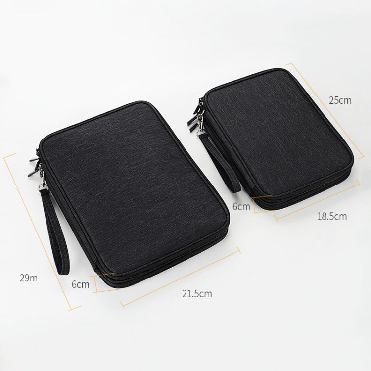 SM08 Large Capacity Waterproof Portable Double-layer Digital Storage Bag, Size: L - Black