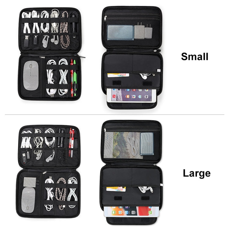 SM08 Large Capacity Waterproof Portable Double-layer Digital Storage Bag, Size: S - Black