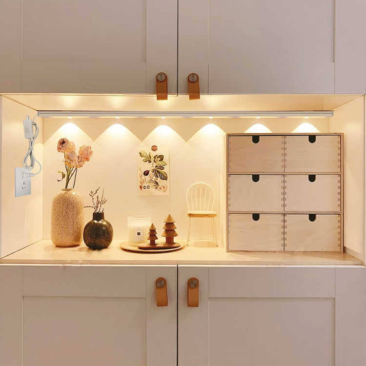 60cm 220V CN Plug Wardrobe Cabinet Lamp LED Light Bar With Button Switch
