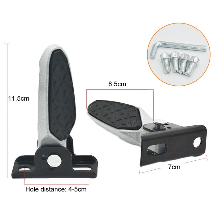 Electric Motorcycle Folding Foot Pegs Modification Pedal Pad Footrests, Style: With Anti-slip Pad