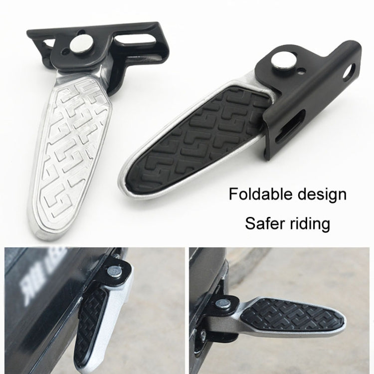 Electric Motorcycle Folding Foot Pegs Modification Pedal Pad Footrests, Style: All Aluminum