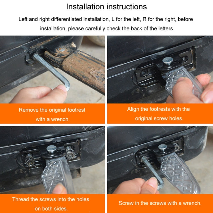Electric Motorcycle Folding Foot Pegs Modification Pedal Pad Footrests, Style: All Aluminum