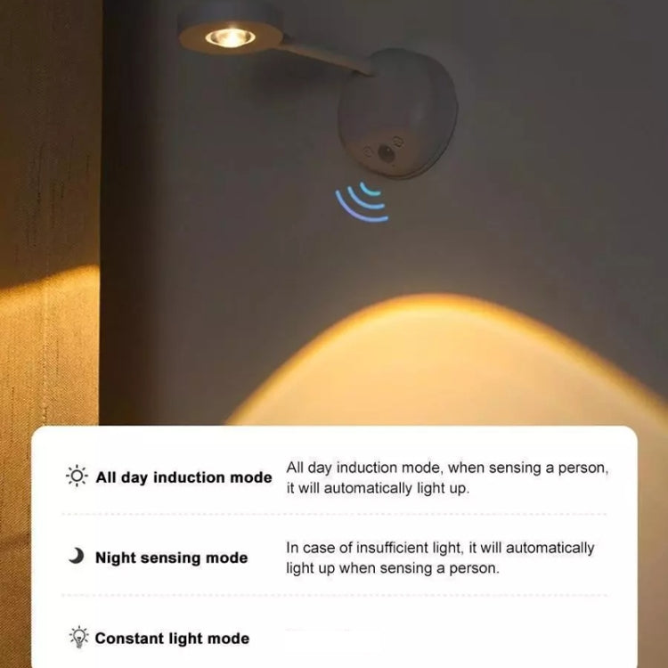 Rechargeable LED Motion Sensor Wireless Spotlight With Remote Control 1200mAH Black