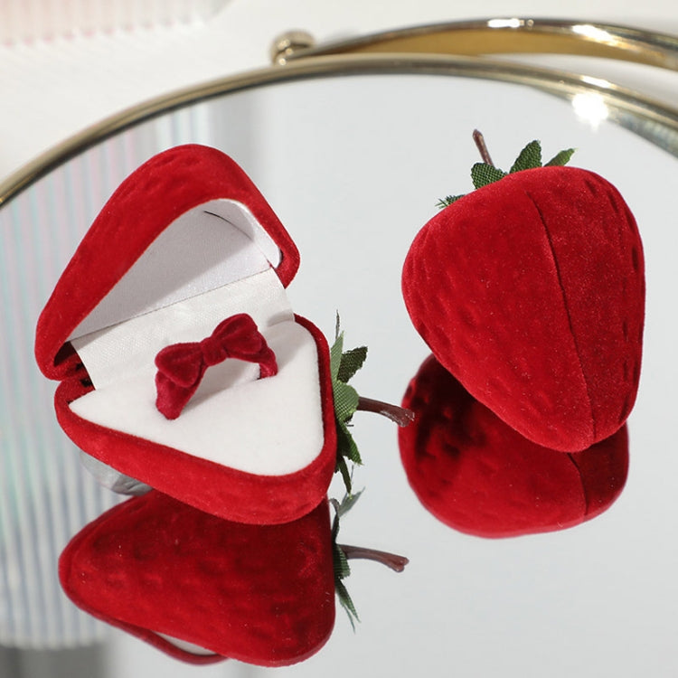 Strawberry Type Ring Box Mini Jewelry Organizer - Red