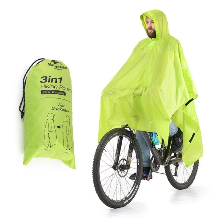 Naturehike 210T Plaid Outdoor Rain Poncho 3 In 1 Canopy Riding Travel Portable Backpacking Raincoat