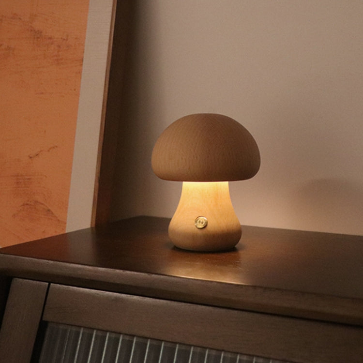Mushroom Shape Night Light Touch Control Dimmable Bedside Atmosphere Lamp, Style: C Type Beech