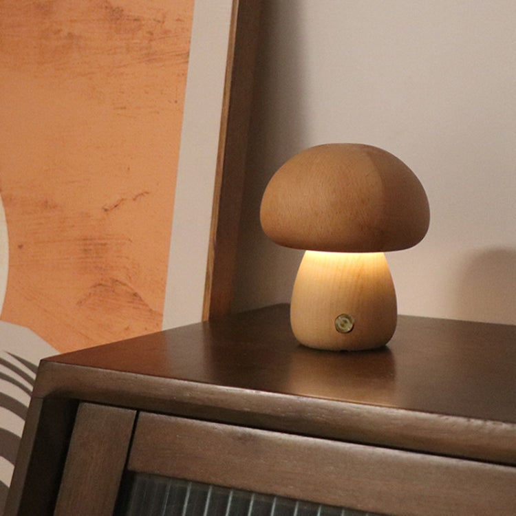 Mushroom Shape Night Light Touch Control Dimmable Bedside Atmosphere Lamp, Style: D Type Beech
