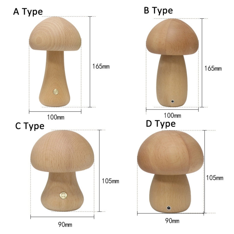 Mushroom Shape Night Light Touch Control Dimmable Bedside Atmosphere Lamp, Style: B Type Mixed