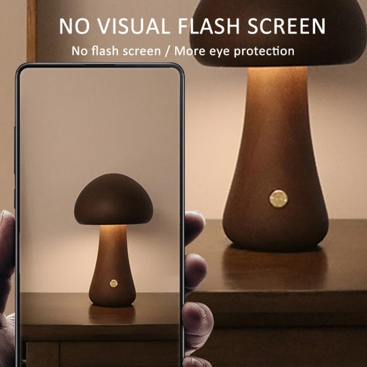 Mushroom Shape Night Light Touch Control Dimmable Bedside Atmosphere Lamp, Style: D Type Beech