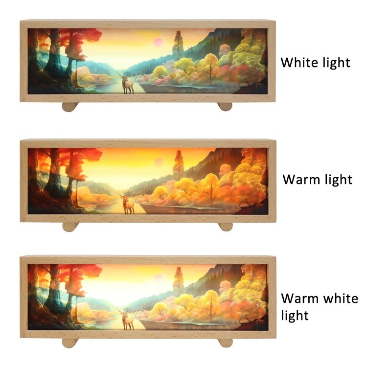 3 Color Light Touch Control Wooden Acrylic Atmosphere Lightbox Decoration Painting Night Light