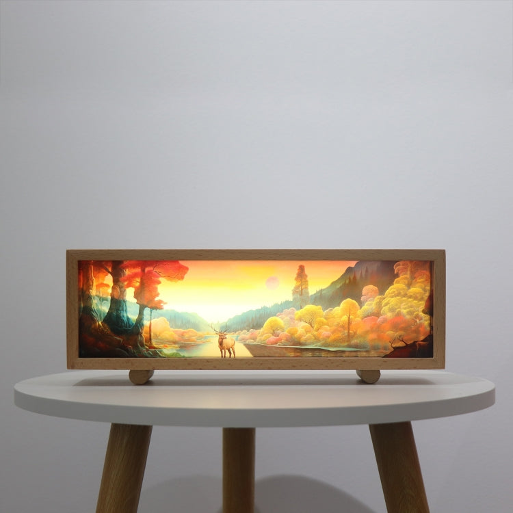 Warm Light Touch Control Wooden Acrylic Atmosphere Lightbox Decoration Painting Night Light