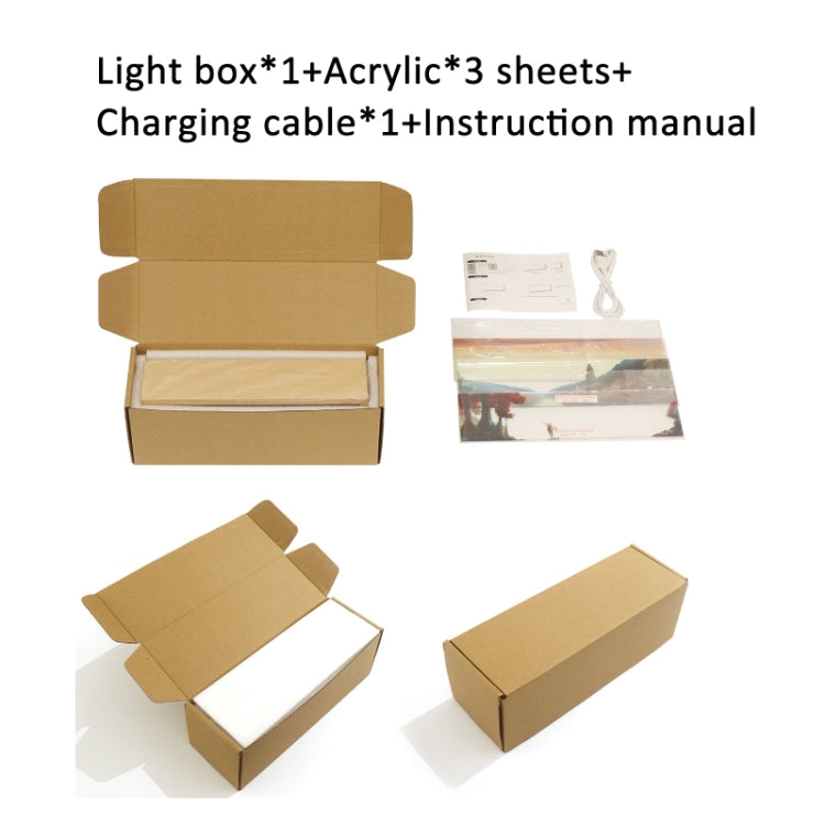 Warm Light Touch Control Wooden Acrylic Atmosphere Lightbox Decoration Painting Night Light - Beech